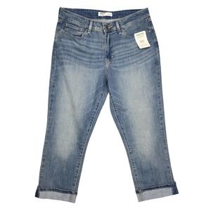Levi's Mid Rise Capri Jeans Size 10 Cuffed Blue Denim NWT‎